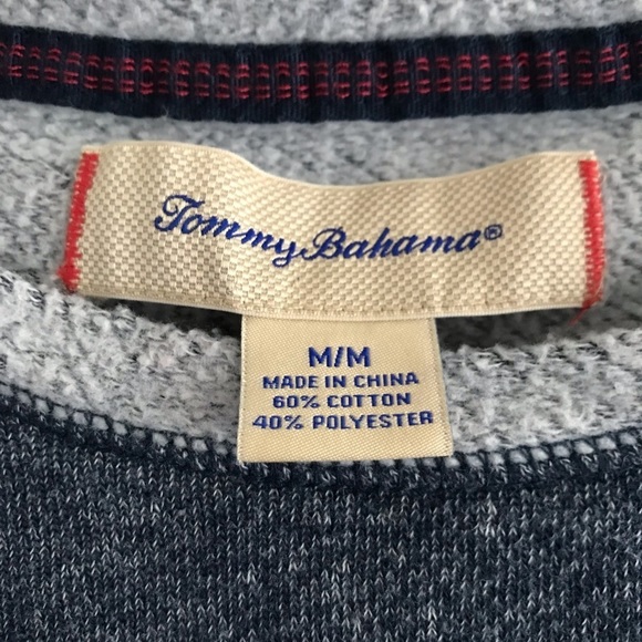 Tommy Bahama | Mens Sz M Blue Lounge Crewneck Sweatshirt Long Sleeves Pullover - Picture 11 of 11